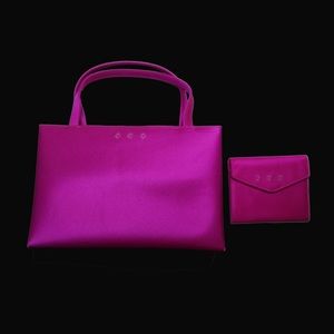 Vintage kate spade Hot Pink Silk Bag and Wallet